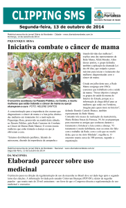 Clipping SMS segunda-feira, 13 de outubro de 2014