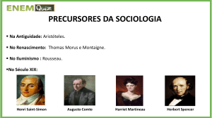 PRECURSORES DA SOCIOLOGIA