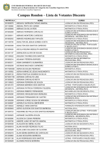 Lista dos Eleitores - Discentes