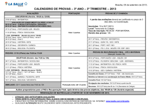 calendário de provas 2007