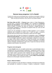 Danone lança programa 1,2,3 e Saúde!