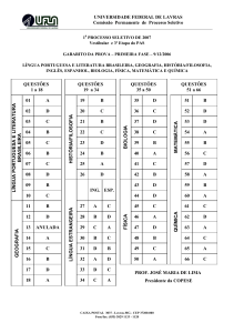 UNIVERSIDADE FEDERAL DE LAVRAS Comissão Permanente de