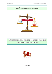 rosângela de melo queiroz diâmetro médio da cicatriz de bcg em