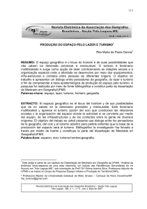 113 PRODU&Ccedil;&Atilde;O DO ESPA&Ccedil;O PELO LAZER E TURISMO Rita