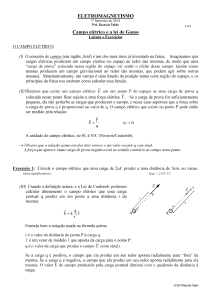 Campo elétrico e lei de Gauss