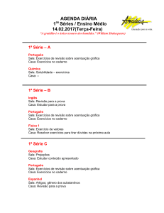 AGENDA DIÁRIA 1 Séries / Ensino Médio 14.02.2017(Terça