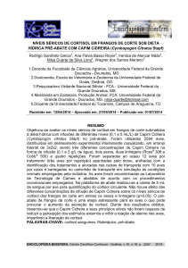 níveis séricos de cortisol em frangos de corte sob dieta hídrica pré