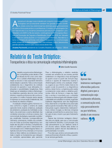 Relatório do Teste Ortóptico - Conselho Brasileiro de Oftalmologia