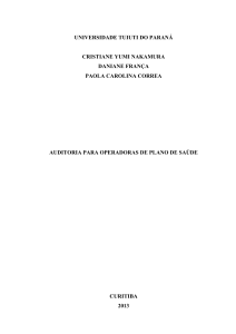 auditoria para operadoras de plano de saúde - TCC On-line