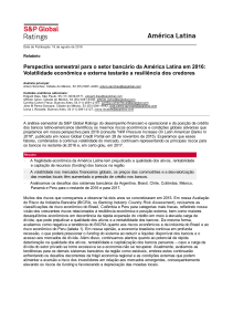 Perspectiva semestral para o setor bancário da