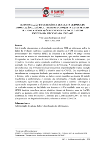 REFORMULAÇÃO DA SISTEMÁTICA DE COLETA DE DADOS DE