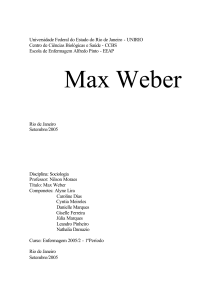 Max Weber - Home Page de Nilson Moraes