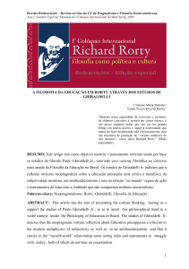 A filosofia da educação em Rorty através dos estudos de Ghiraldelli