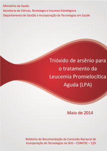 Trióxido de arsênio para o tratamento da Leucemia Promielocítica