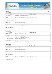 Turma 601 Data: 24/10 Turma 602 Turma 603