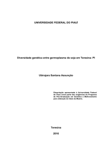 Diversidade genética entre germoplasma de soja em Teresina