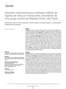 Inquérito nutricional para avaliação indireta da ingesta de iodo por