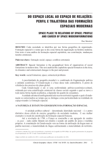 Do espaço local ao espaço de relações: perfil e