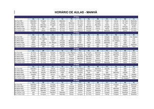 HORÁRIO DE AULAS