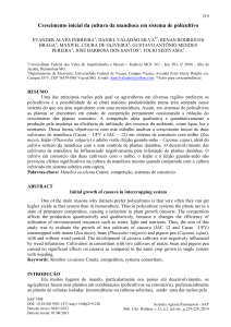 CRESCIMENTO DA CULTURA DA MANDIOCA EM SISTEMA DE