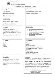 Conteúdos do 1º Simuladinho – 6º Ano