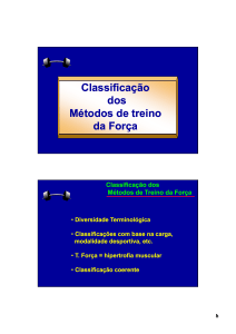 Classificação dos Métodos de treino da Força