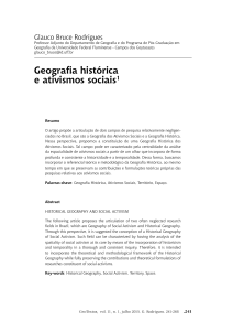 Geografia histórica e ativismos sociais1