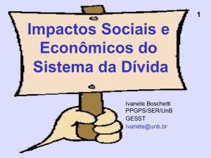 “Impactos Sociais e Econômicos do Sistema da Dívida” – Ivanete
