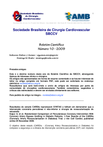 Sociedade Brasileira de Cirurgia Cardiovascular SBCCV Boletim