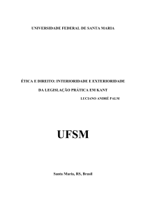 Ética e direito: interioridade e exterioridade da legislação