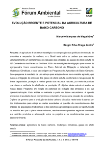 evolução recente e potencial da agricultura de baixo carbono