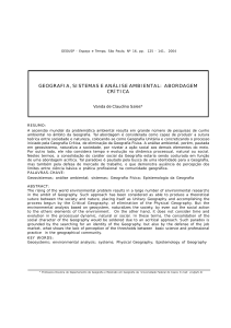 geografia, sistemas e análise ambiental: abordagem crítica