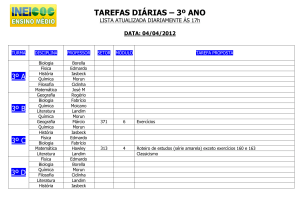 TAREFAS DIÁRIAS – 3º ANO