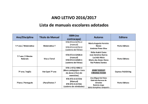 ANO LETIVO 2016/2017 Lista de manuais escolares adotados