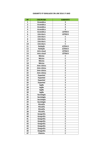 Gabarito 4º SIMULADO ONLINE 2014/2 1º Ano Ensino Médio