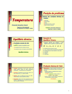 Temperatura - Engenharia de Produção e Transportes
