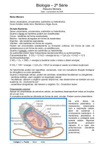 Biologia – 2ª Série - Colégio I. L. Peretz