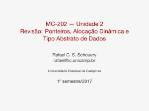 MC-202 &mdash; Unidade 2 Revis&atilde;o: Ponteiros, Aloca&ccedil;&atilde;o Din&acirc;mica e