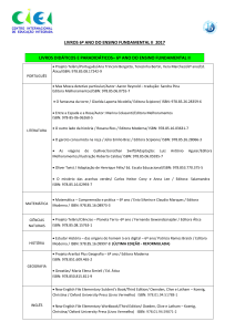 Lista de livros do 6º ano