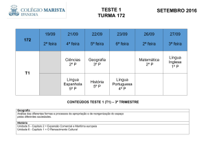 SETEMBRO 2016 TESTE 1 TURMA 172