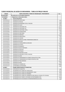 Anexo I - Tabela de Preços para 2010-2011