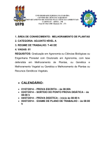 • CALENDÁRIO: - CCA/UFPB-Campus II-Areia-PB