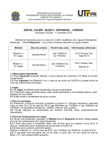 EDITAL CALEM - 02/2013 - ESPANHOL - CURSOS