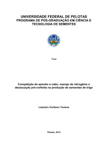 Competição de azevém e nabo, manejo de nitrogênio e dessecação