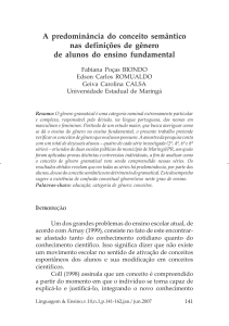 A predominância do conceito semântico nas definições de gênero