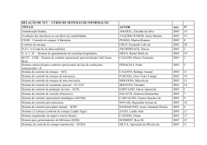 RELAÇÃO DE TCC – CURSO DE SISTEMAS DE