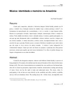 Música: identidade e memória na Amazônia