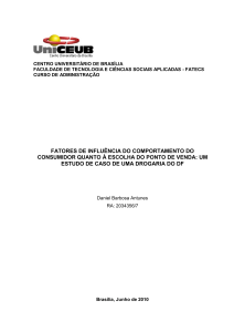 fatores de influência do comportamento do consumidor quanto à