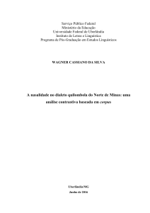 A nasalidade no dialeto quilombola do Norte de Minas: uma análise