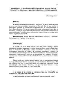 1 o tempo e o direito: a hermen\312utica da tradi\307\303o na